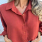 💝Дамски елегантен плътен цвят Button-Up риза