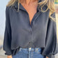 💝Дамски елегантен плътен цвят Button-Up риза