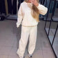 💖Жените случайни спортни кръг врата суитшърт + Jogger панталони две части набор