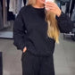 💖Жените случайни спортни кръг врата суитшърт + Jogger панталони две части набор