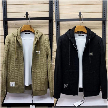 Мъжки якета с качулка, ежедневни, плетени, с цип（50% OFF）