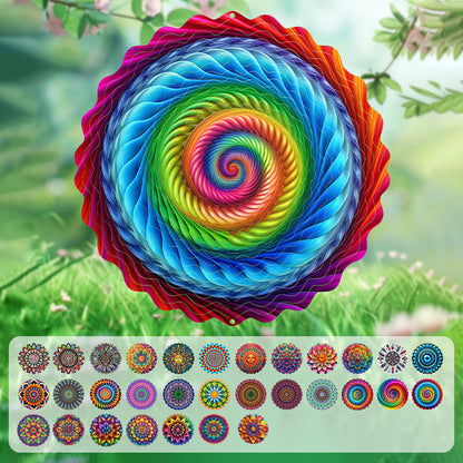 🔥3D въртящи се цветни вятърни камбанки