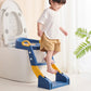 🚽2-in-1 幼児用トイレトレーニングシート＆便座用ステップ――滑り止め付きステップ、手すり、着脱式便器付き
