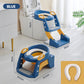 🚽2-in-1 幼児用トイレトレーニングシート＆便座用ステップ――滑り止め付きステップ、手すり、着脱式便器付き