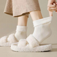Дамски дебели топли едноцветни чорапи до средата на прасеца