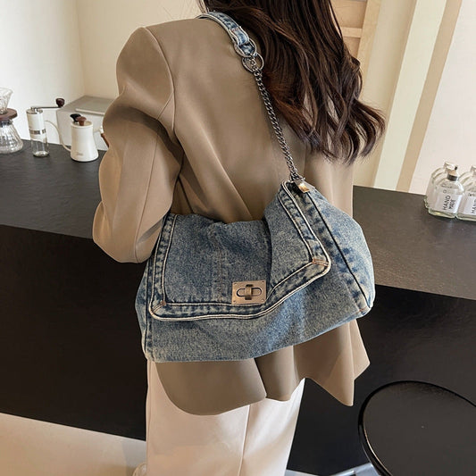 Ретро чанта през рамо с голям обем