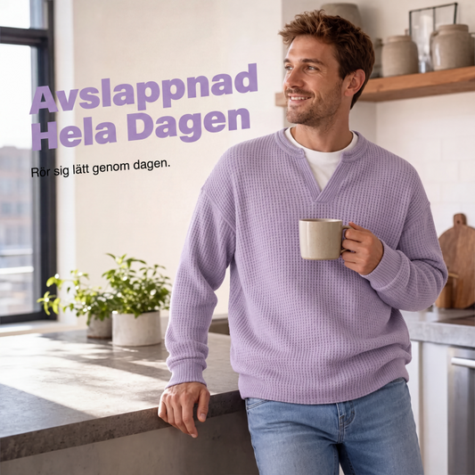 🎁En liten överraskning✅️Ett måste🔥|👕 Strukturerad waffeltröja för män（）