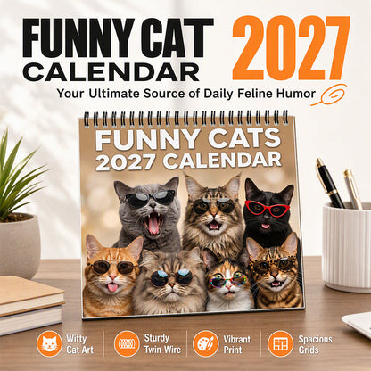 2027年 面白い猫たちの壁掛けカレンダー