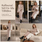 🍂 Höst-/vintererbjudande ✨ 2-delat stickat set för damer i färgblock – varm tröja och elegant kjol för en chic look
