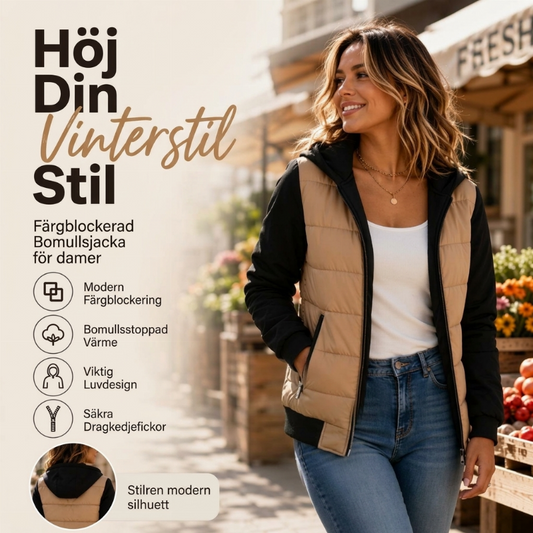 ✈️Fri frakt🧥Färgglad vadderad huvjacka för kvinnor – Modern, varm och bekväm med mjukt foder 🧥❄️✨