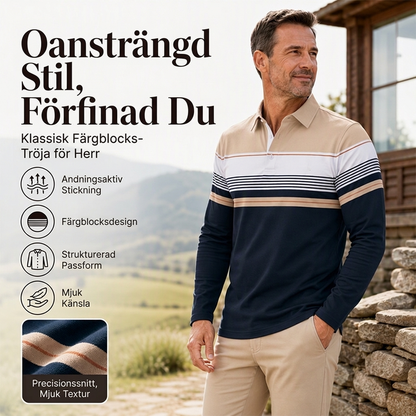 📢🎉50 % rabatt!!!🛍️✨Klassisk randig topp med färgblock i herrstorlekar