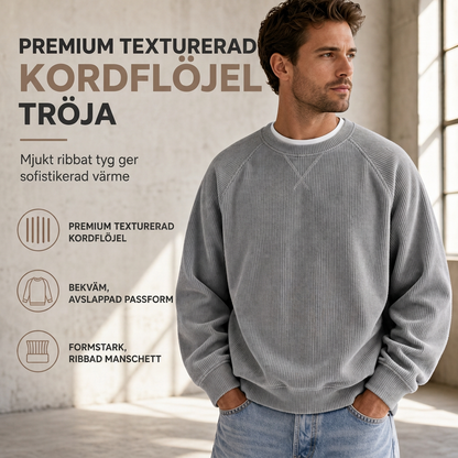 🛍️✨Enkel corduroy-tröja för herrar med rund halsringning och långa ärmar