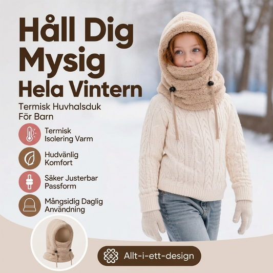 Vindtät termisk cykelbalaklava för barn