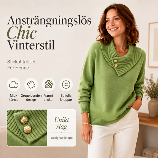 🌈 En ledig och bekväm stickad tröja för damer, i avslappnad stil