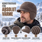 🧢 Vinterstickad mössa för män med skärm och öronlappar