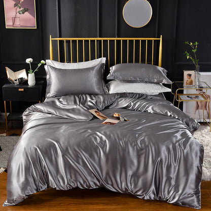 Спално бельо Pure Mulberry Silk от 4 (1 плик за завивка + 1 плосък чаршаф + 2 калъфки за възглавници)